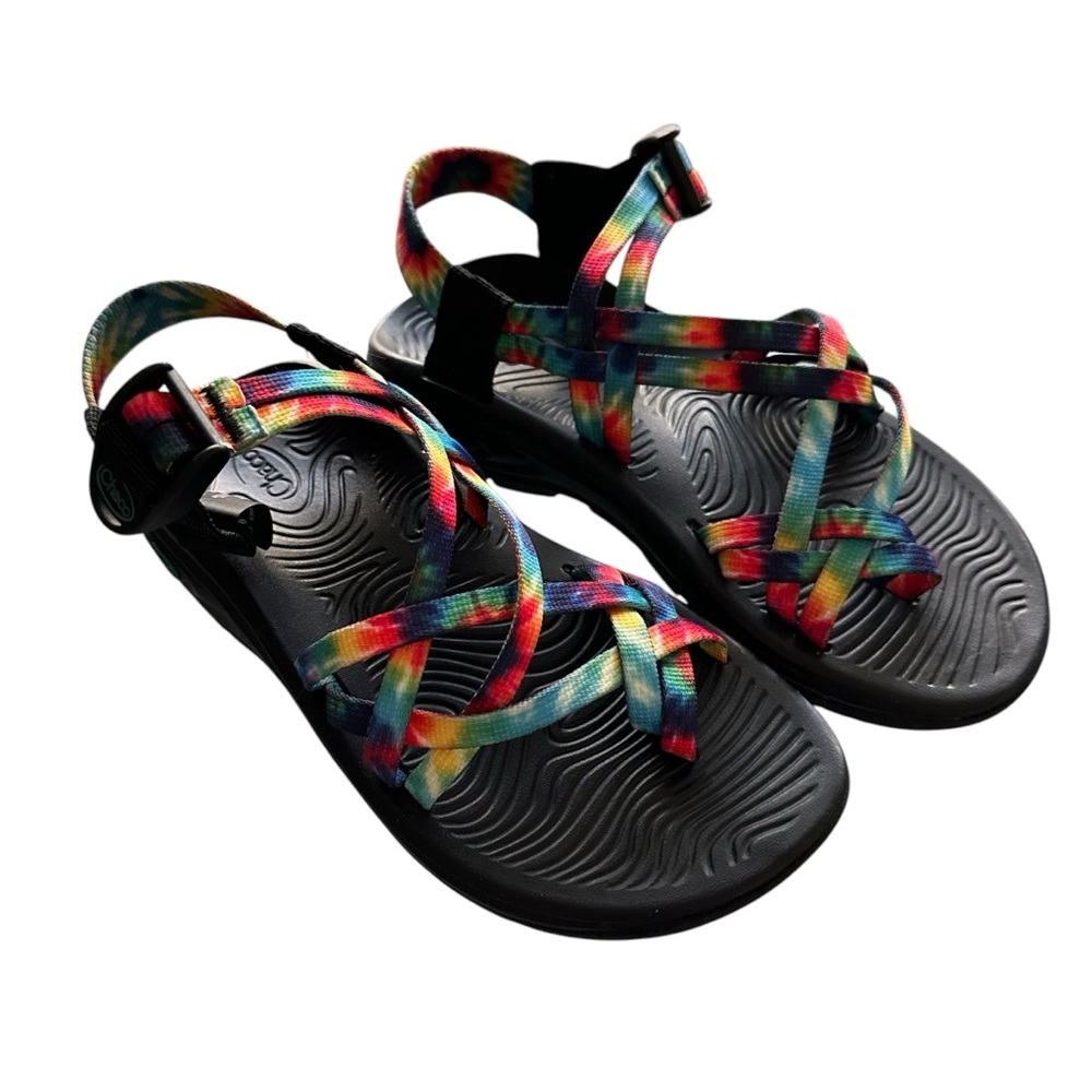 Chaco Z/Volv X2 Strappy Outdoor Sandals, Women's Size 5, Rainbow Tie Dye